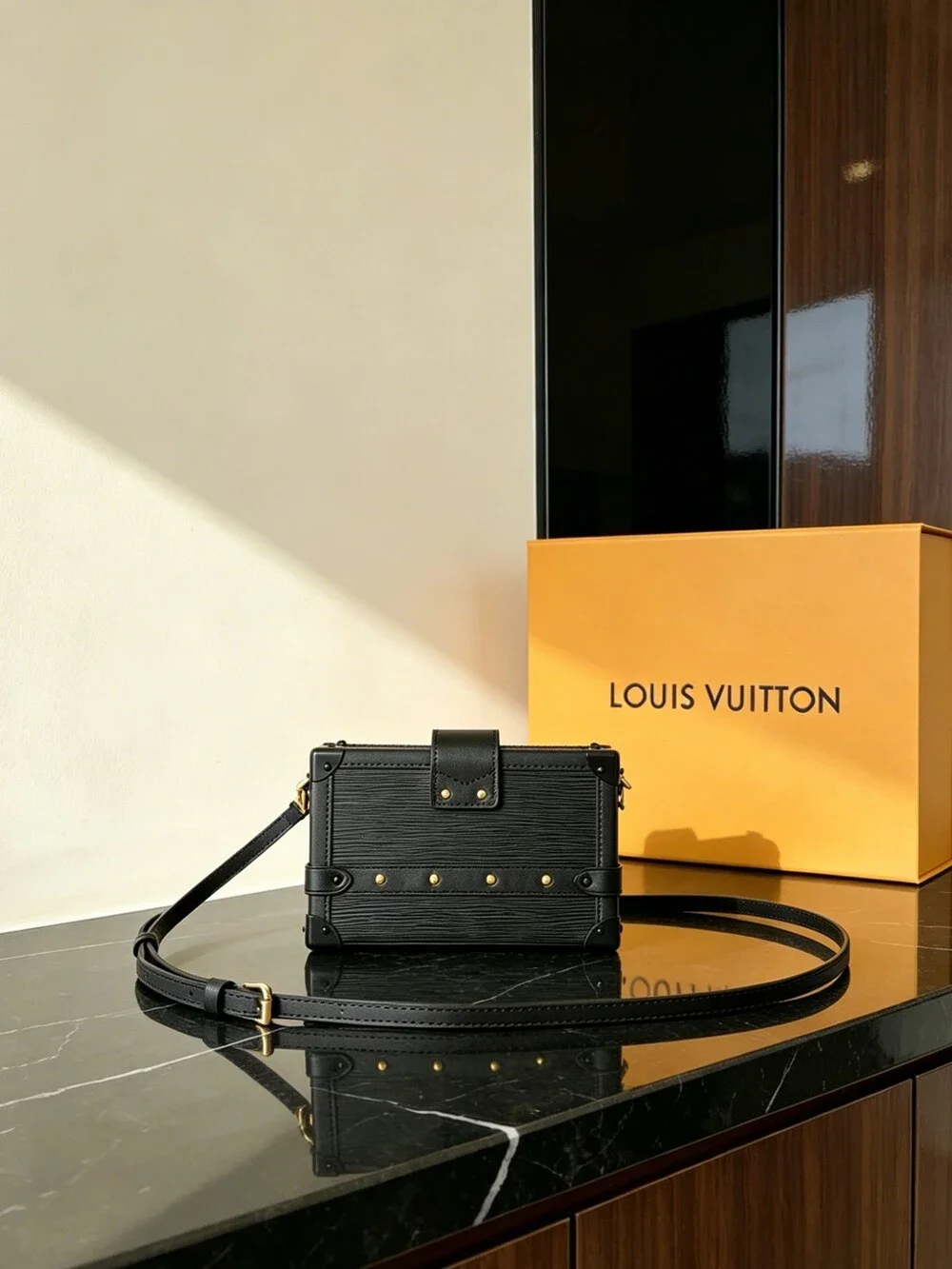 Louis Vuitton Petite Malle Black Epi Leather